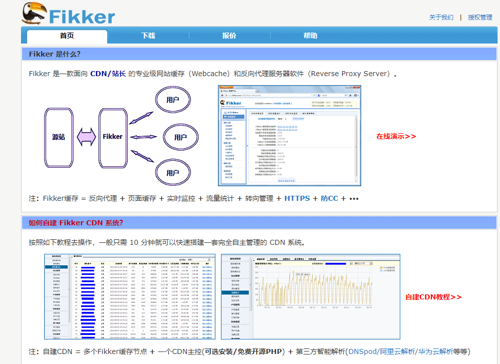 Fikker - 自建CDN系统，反向代理网站加速CDN系统防CC攻击-心仪评测