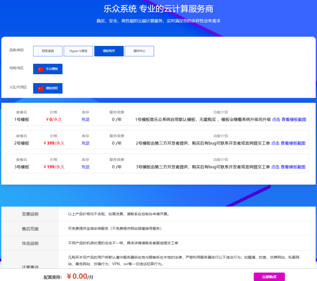 乐众IDC模板(模板授权)目前三套