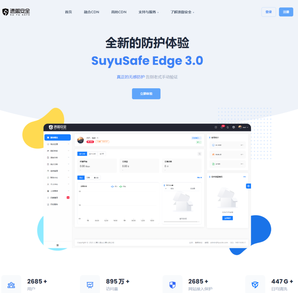 速御安全高防CDN：国内外线路节点，CC特征自查热U无感防护CC防护，最低仅需88元-心仪评测